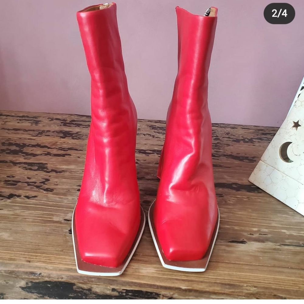 RAG &BONE BEAUTIFUL RED LEATHER BOOTIES